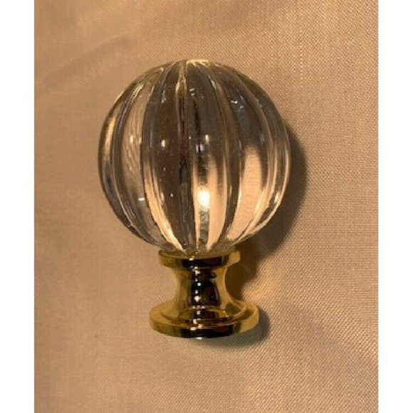 One (1) Large Solid Clear Crystal Cabinet Knob 1 3/4" wide One (1) 0170-01045C - Picture 3 of 7